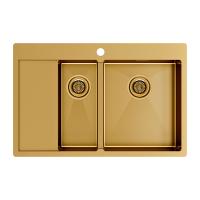 Мойка PAULMARK KRONER 78/2SF PM227851-BGR брашированное золото