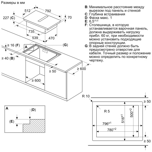 Индукционная варочная панель с вытяжкой BOSCH PXX821D66E