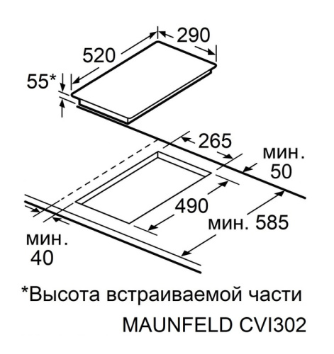 Индукционная варочная панель MAUNFELD CVI302EXBK