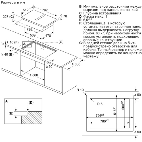 Индукционная варочная панель с вытяжкой BOSCH PXX821D66E
