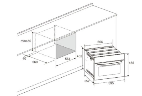 Компактный духовой шкаф MEFERI MEO607BK MICROWAVE