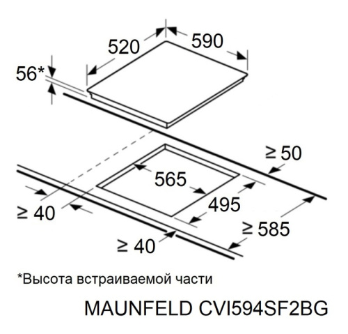 Индукционная варочная панель MAUNFELD CVI594SF2WH
