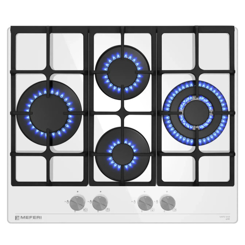 Газовая варочная панель MEFERI MGH604WH GLASS ULTRA