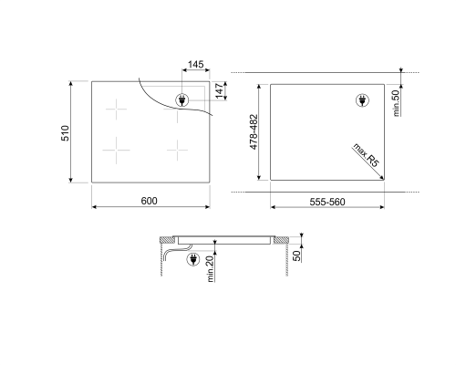 Индукционная варочная панель SMEG SI1B22641D