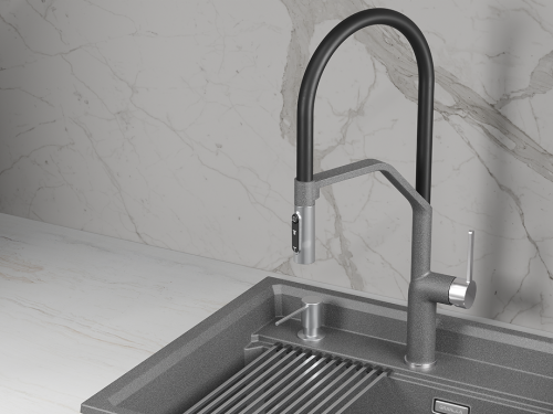 Смеситель GRANULA 9012, ГРАФИТ (ЧЁРНО-СЕРЫЙ)