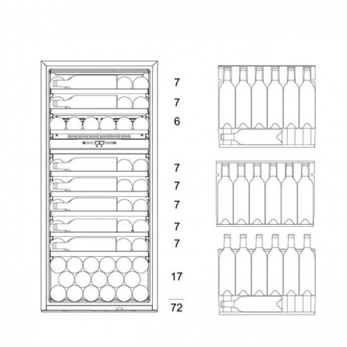 Встраиваемый винный шкаф DUNAVOX DAVS-72.185DSS