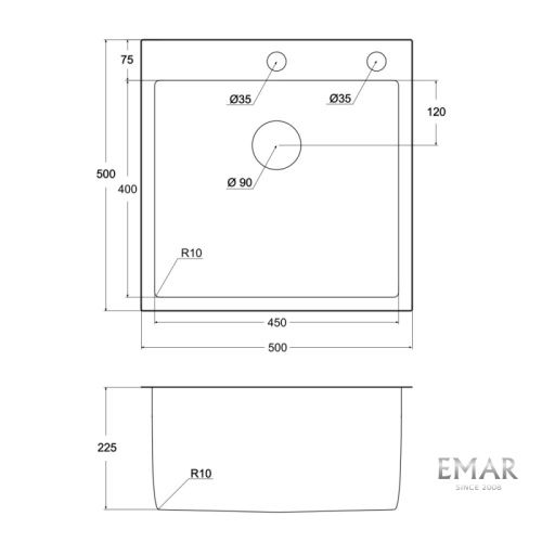 Мойка EMB-117A PVD Nano Dark