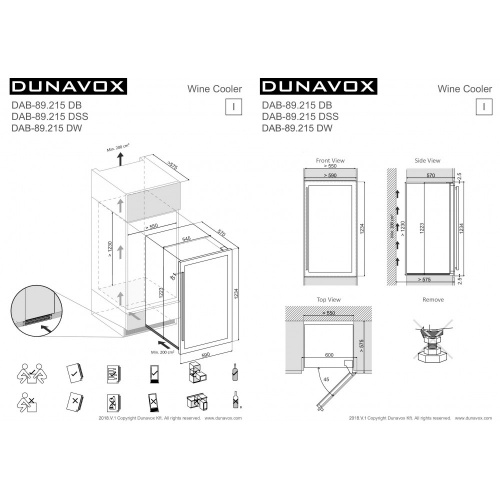Встраиваемый винный шкаф DUNAVOX DAB-89.215DB