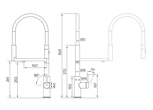Смеситель PAULMARK TORNADO To213402-GB, черный глянцевый