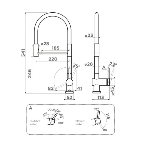 Смеситель OMOIKIRI KANTO-2 PLUS-SB BN-WH