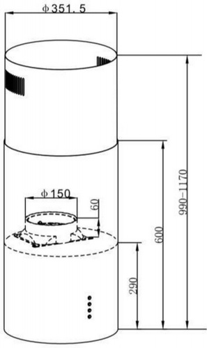 Вытяжка MAUNFELD LEE LIGHT ISLA 35 WHITE