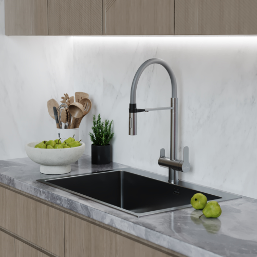 Смеситель Mixline MLSS-0401 сатин/серый