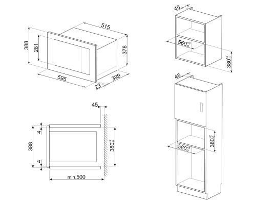 Встраиваемая микроволновая печь SMEG FMI025B3