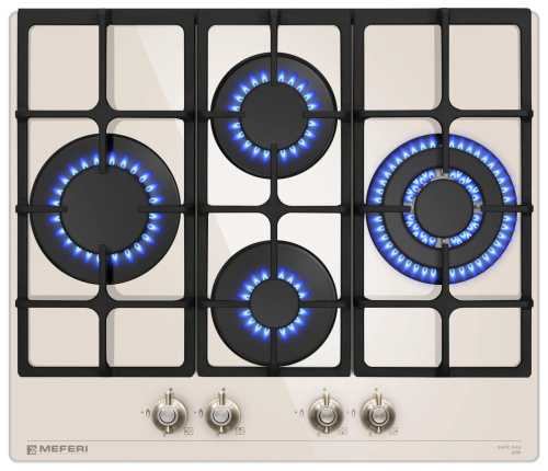 Встраиваемая газовая варочная панель MEFERI MGH604BG GLASS RETRO