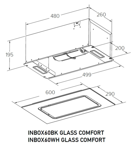 Вытяжка MEFERI MEFERI INBOX60WH GLASS COMFORT
