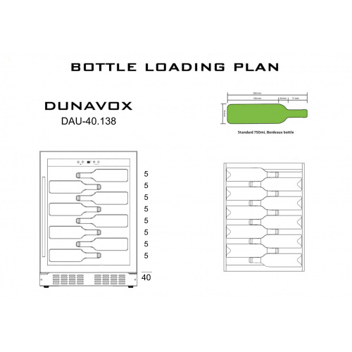 Встраиваемый винный шкаф DUNAVOX DAUF-40.138SS