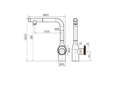 Смеситель PAULMARK URBAN Ur213104-401 антрацит