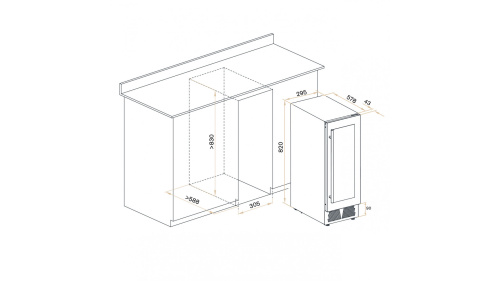 Встраиваемый винный шкаф MEYVEL MV19-KBT1