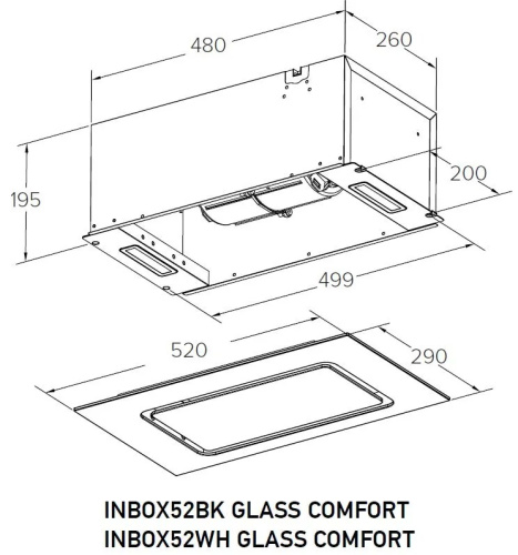 Вытяжка MEFERI INBOX52BK GLASS COMFORT