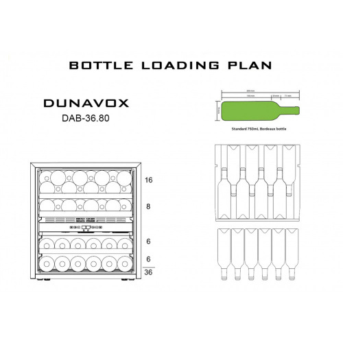 Встраиваемый винный шкаф DUNAVOX DAB-36.80DSS 