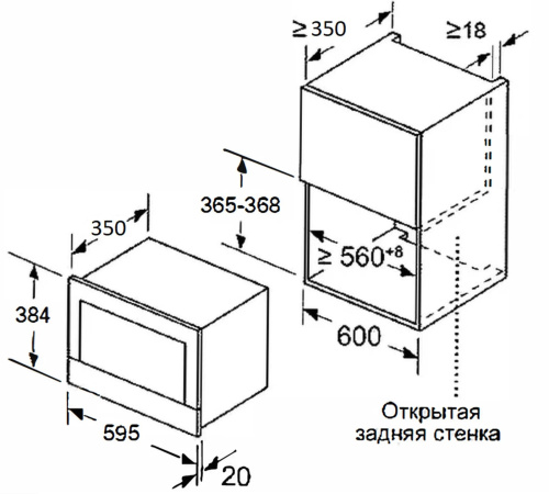 Встраиваемая микроволновая печь MEFERI MMO6025GR ULTRA