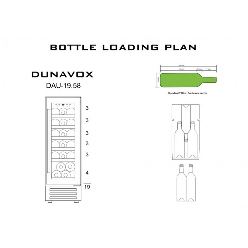 Встраиваемый винный шкаф DUNAVOX DAUF-19.58B