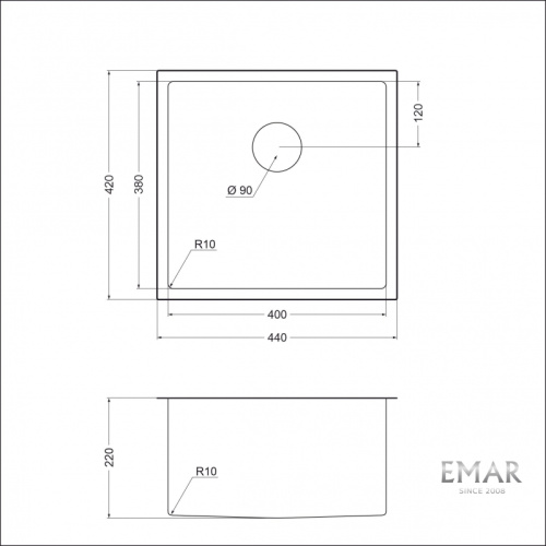 Мойка EMAR EMB-131 PVD Nano Dark