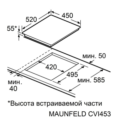 Индукционная варочная панель MAUNFELD CVI453SBBK LUX