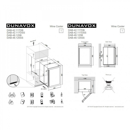 Встраиваемый винный шкаф DUNAVOX DAB-42.117DB