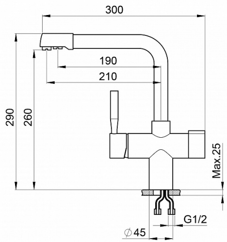 Cмеситель GRANULA GR-2088 ГРАФИТ