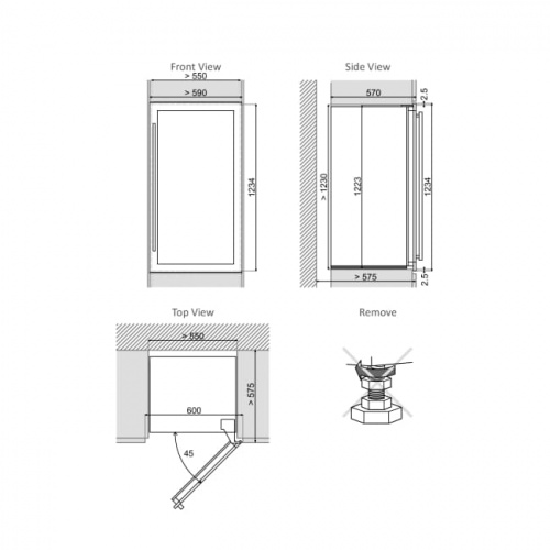 Встраиваемый винный шкаф DUNAVOX DAVS-72.185DSS