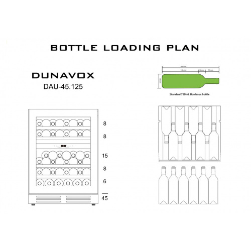 Встраиваемый винный шкаф DUNAVOX DAUF-45.125DB.TO