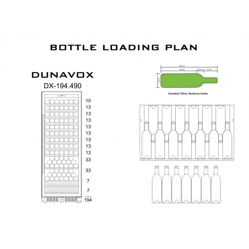 Встраиваемый винный шкаф DUNAVOX DX-194.490SSK