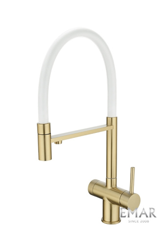 Смеситель EMAR ЕС - 7024WHT Matt Gold