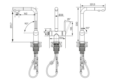Смеситель PAULMARK SERPENTINE Se213222-431, белый матовый