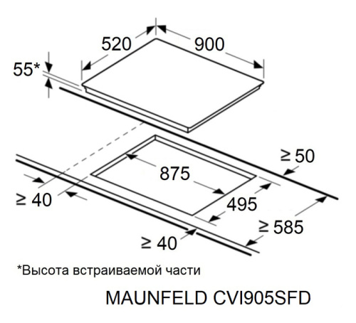 Индукционная варочная панель MAUNFELD CVI905SFDGR