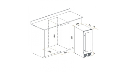 Встраиваемый винный шкаф MEYVEL MV28NH-KBT2