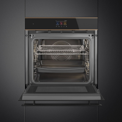 Духовой шкаф с свч SMEG SO6604M2PNR