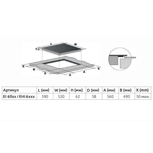 Индукционная варочная панель EVELUX EHI 6045