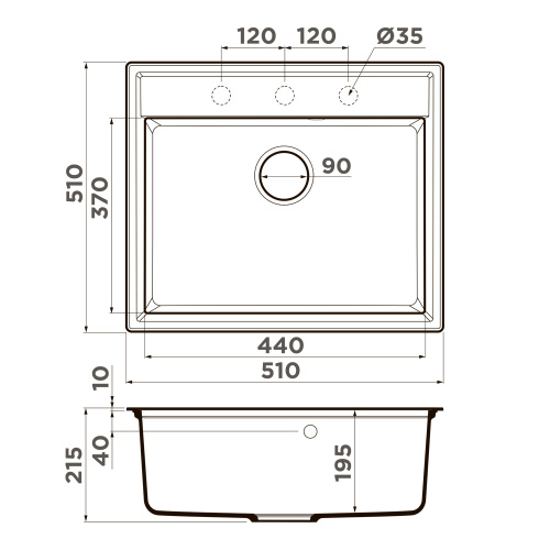 Мойка OMOIKIRI DAISEN 51 PA