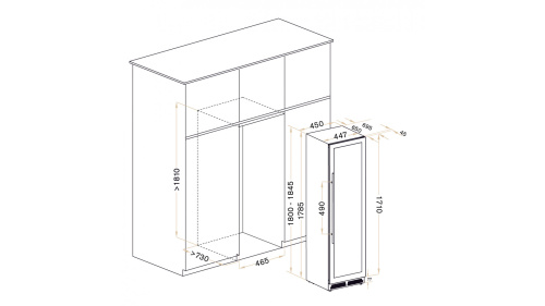 Винный шкаф MEYVEL MV106-KST2 (Slim)