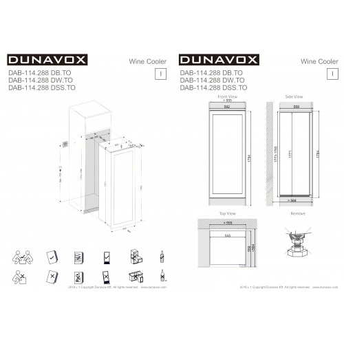 Встраиваемый винный шкаф DUNAVOX DAVG-114.288DOP.TO