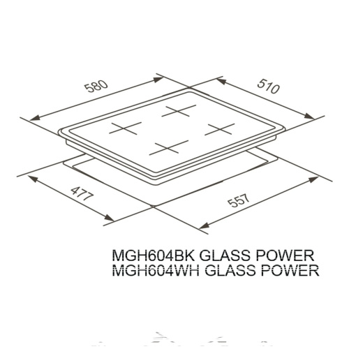 Газовая варочная панель MEFERI MGH604BK GLASS POWER