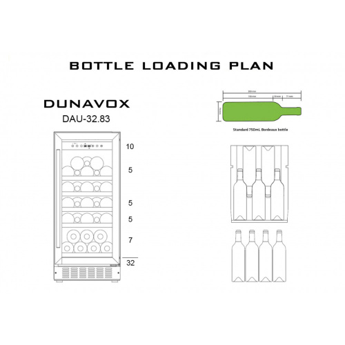 Встраиваемый винный шкаф DUNAVOX DAU-32.83B