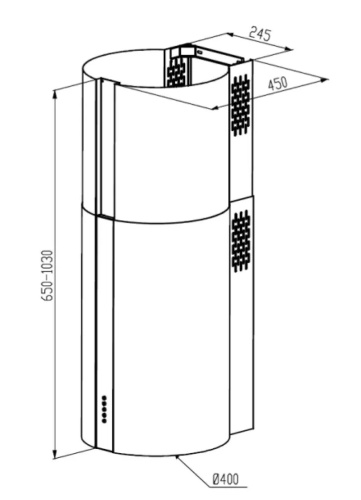 Вытяжка MEFERI TUBE40GOLD COMFORT PLUS
