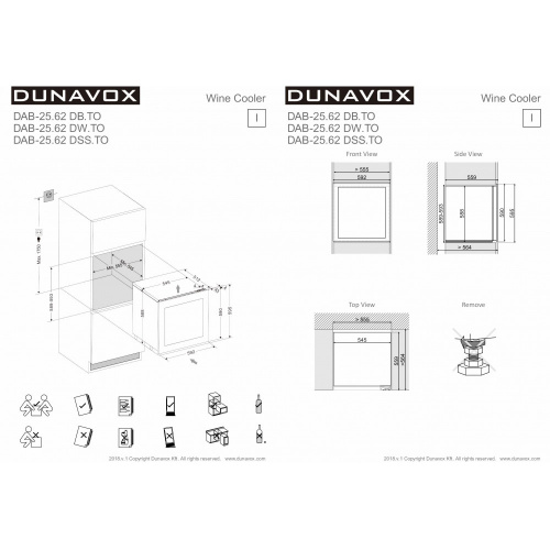 Встраиваемый винный шкаф DUNAVOX DAB-25.62DSS.TO