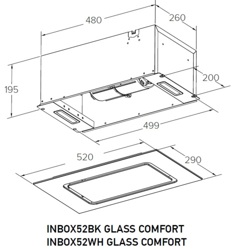 Вытяжка MEFERI INBOX52WH GLASS COMFORT