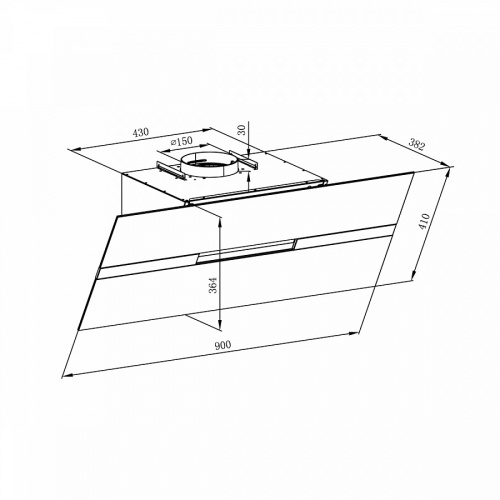 Вытяжка MAUNFELD MERSEY 90 INOX GLASS WHITE