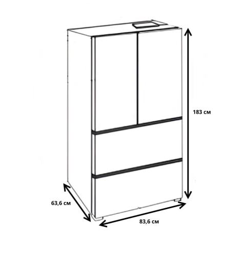 Холодильник MEFERI MFR83BLACK IX TOTAL NO FROST FRENCH DOOR COMFORT