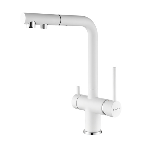 Смеситель PAULMARK SERPENTINE Se213222-431, белый матовый